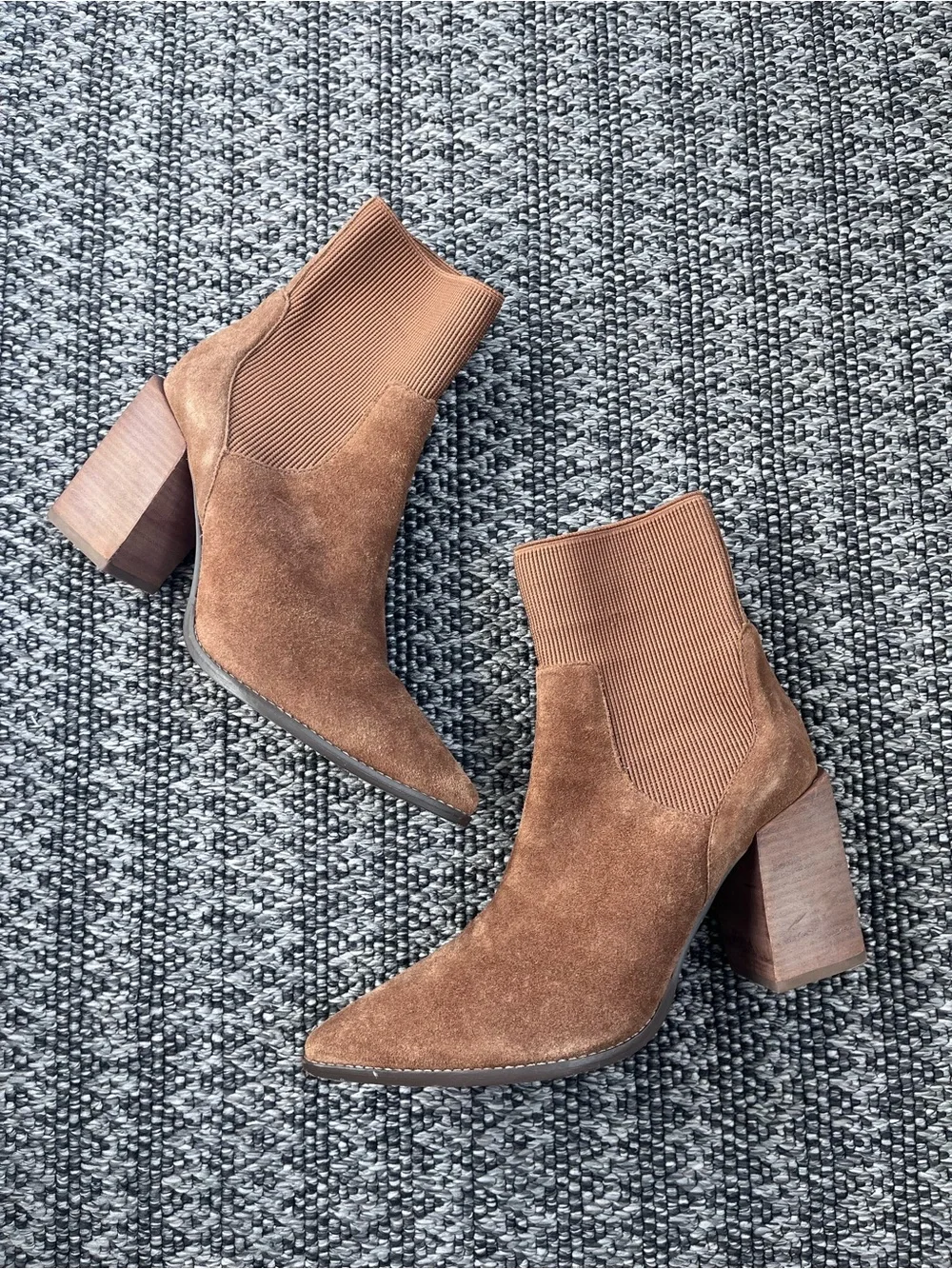 Steve Madden Brown Suede Sock Booties Size 8.5
